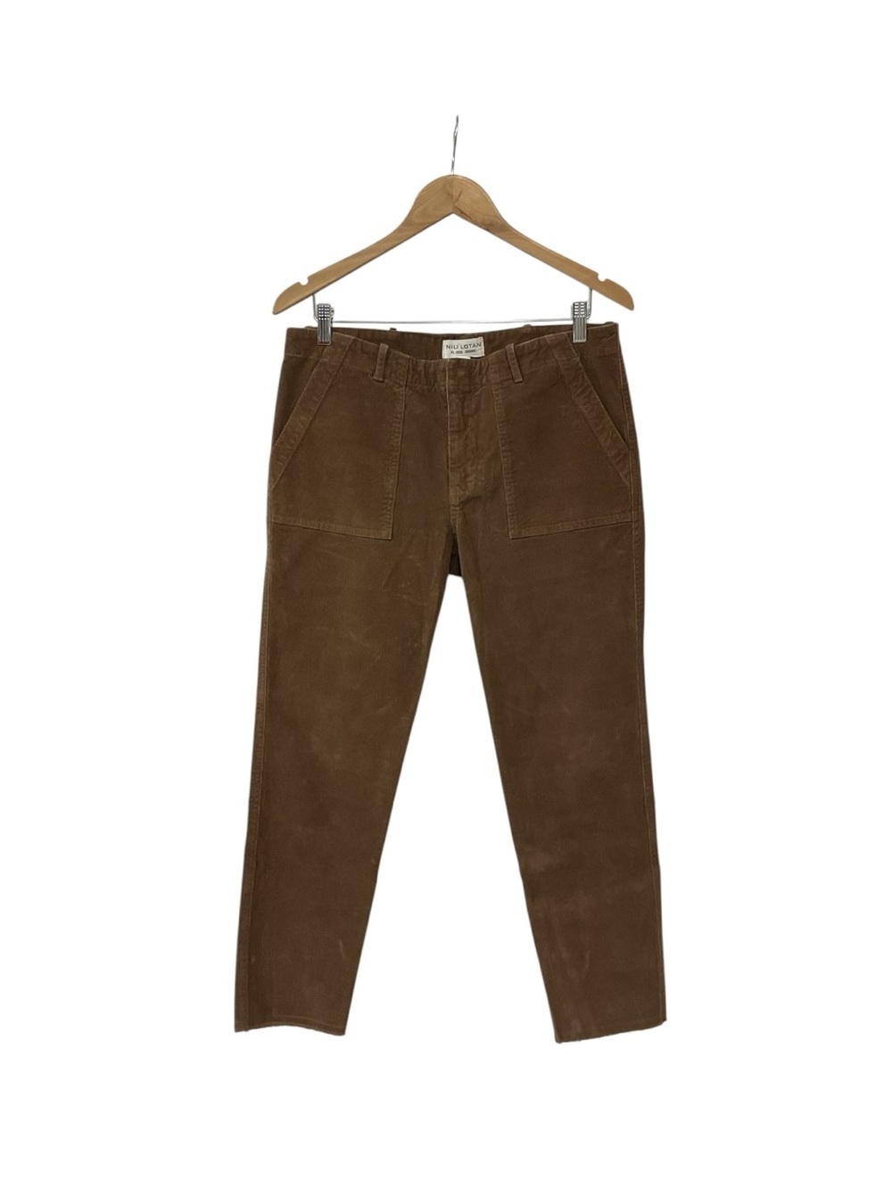 Nili Lotan Jenna Pants in Tawny Size 10 Crop Mid Rise Corduroy Trousers